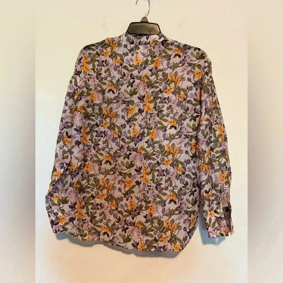 Vince Wisteria Vine Button-Up Womens Blouse Floral Size XS - Picture 6 of 6